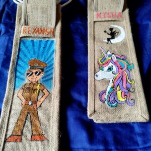 Hand Painted Jute Bottle Bags