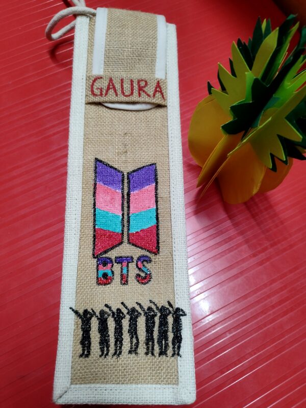Hand Painted Jute Bottle Bags - Image 2