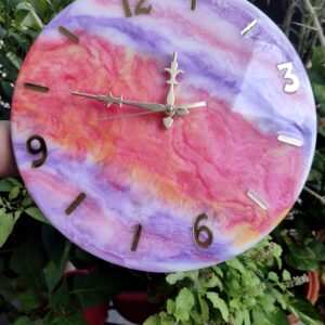 Colorful Round Resin Wall Clock