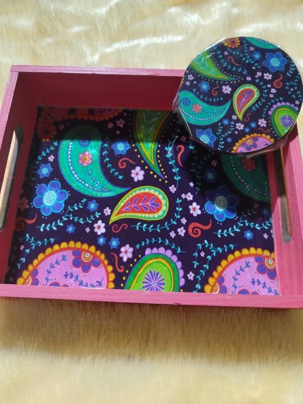 Pinewood Tray Coasters Set - Image 3