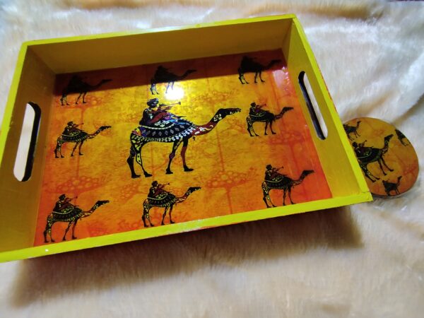 Pinewood Tray Coasters Set - Image 4