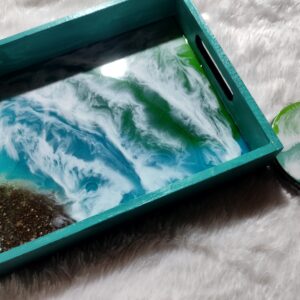 Pinewood Tray Coasters Set