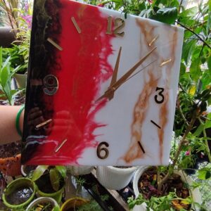 Square Colorful Resin Clock