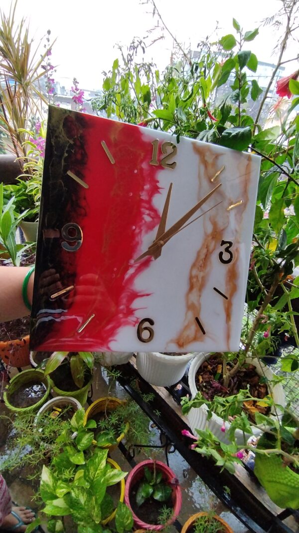 Square Colorful Resin Clock