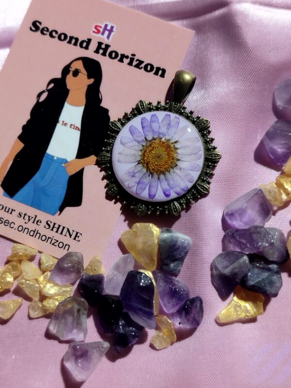 Real Flowers Resin Pendant - Image 2