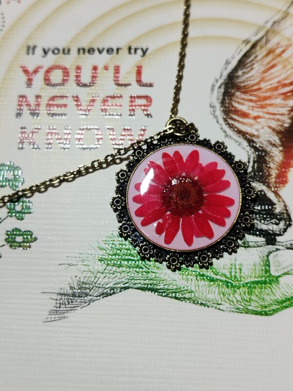 Resin Pendant with Real Flowers - Image 3