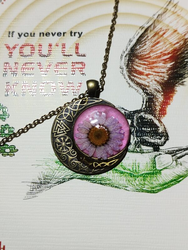 Resin Pendant with Real Flowers - Image 2