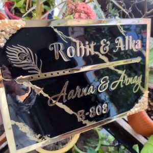 Black Theme Resin Name Plate