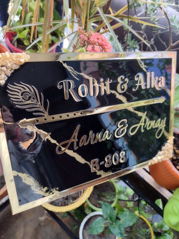 Black Theme Resin Name Plate