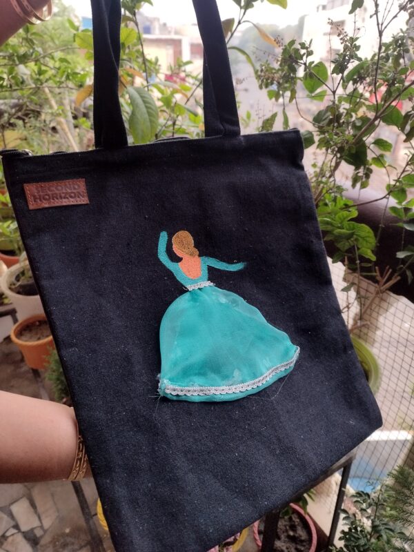 Black Canvas Tote Bag - Image 2