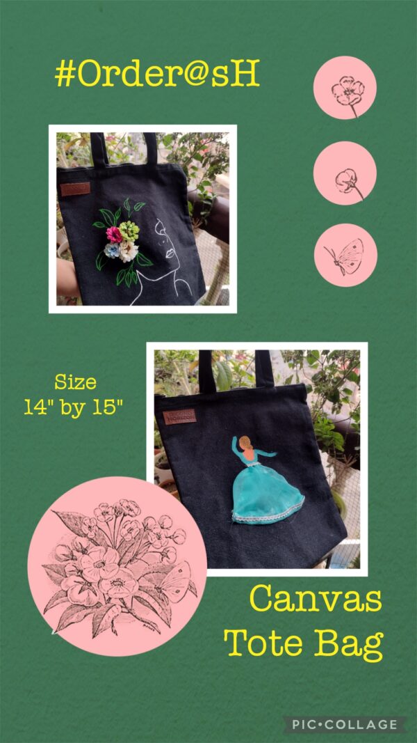 Black Canvas Tote Bag