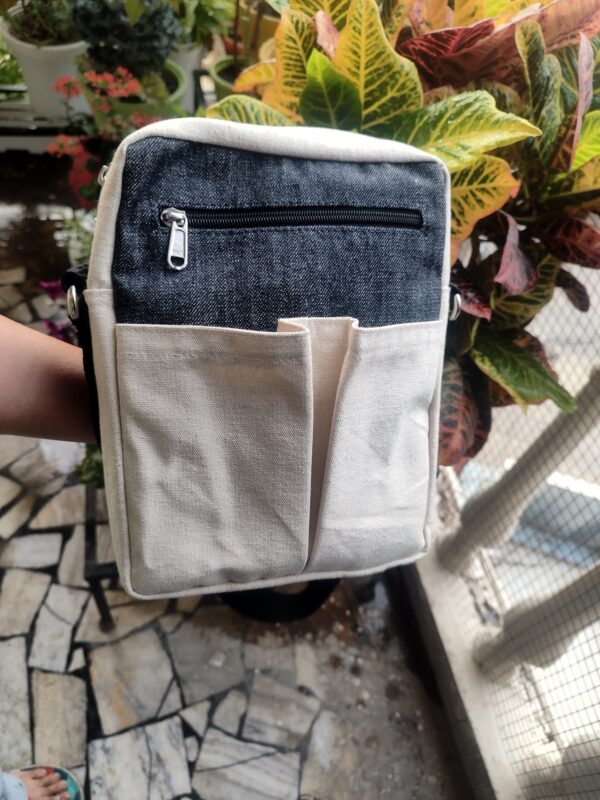 Denim Canvas Sling Bag - Image 4