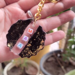Black Resin Key Chain