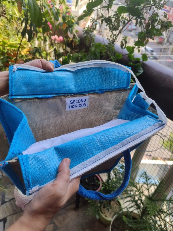 Blue Beige Lunch Bag - Image 3