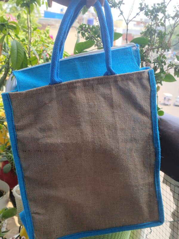 Blue Beige Lunch Bag - Image 4