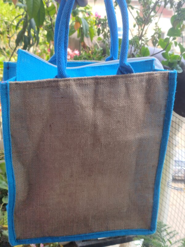 Blue Beige Lunch Bag