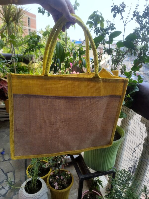 Jute Yellow Beige Bag - Image 3