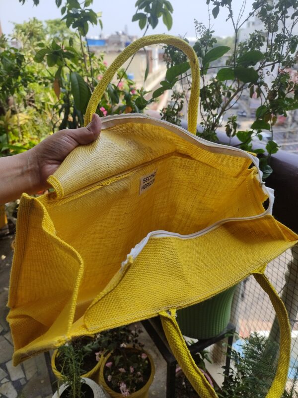 Jute Yellow Beige Bag - Image 4