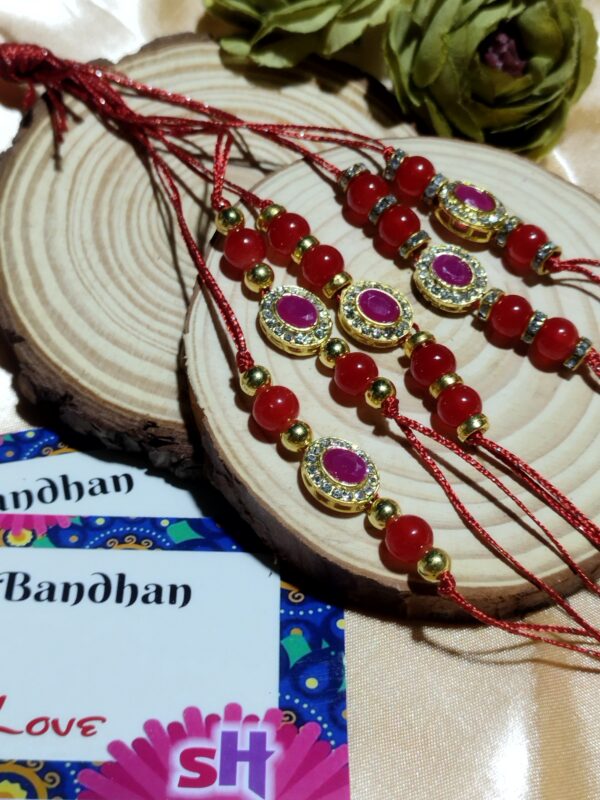Bond & Blink - Rakhi with Charms and Pearls - Image 4