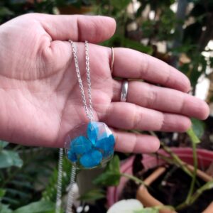 Elegance Encased in Resin - Resin and Metal Pendant