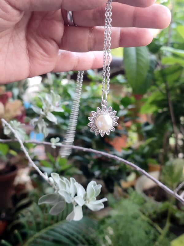 Elegance Encased in Resin - Resin and Metal Pendant - Image 4