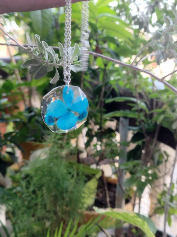 Elegance Encased in Resin - Resin and Metal Pendant - Image 3