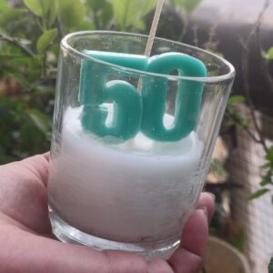 Number Glow Glass Candle