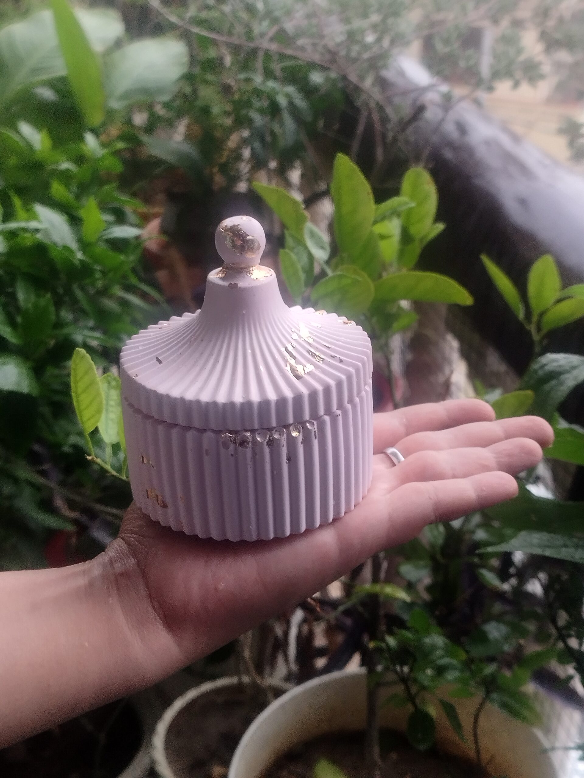 Luxe Concrete Storage Jar with Lid - Image 2