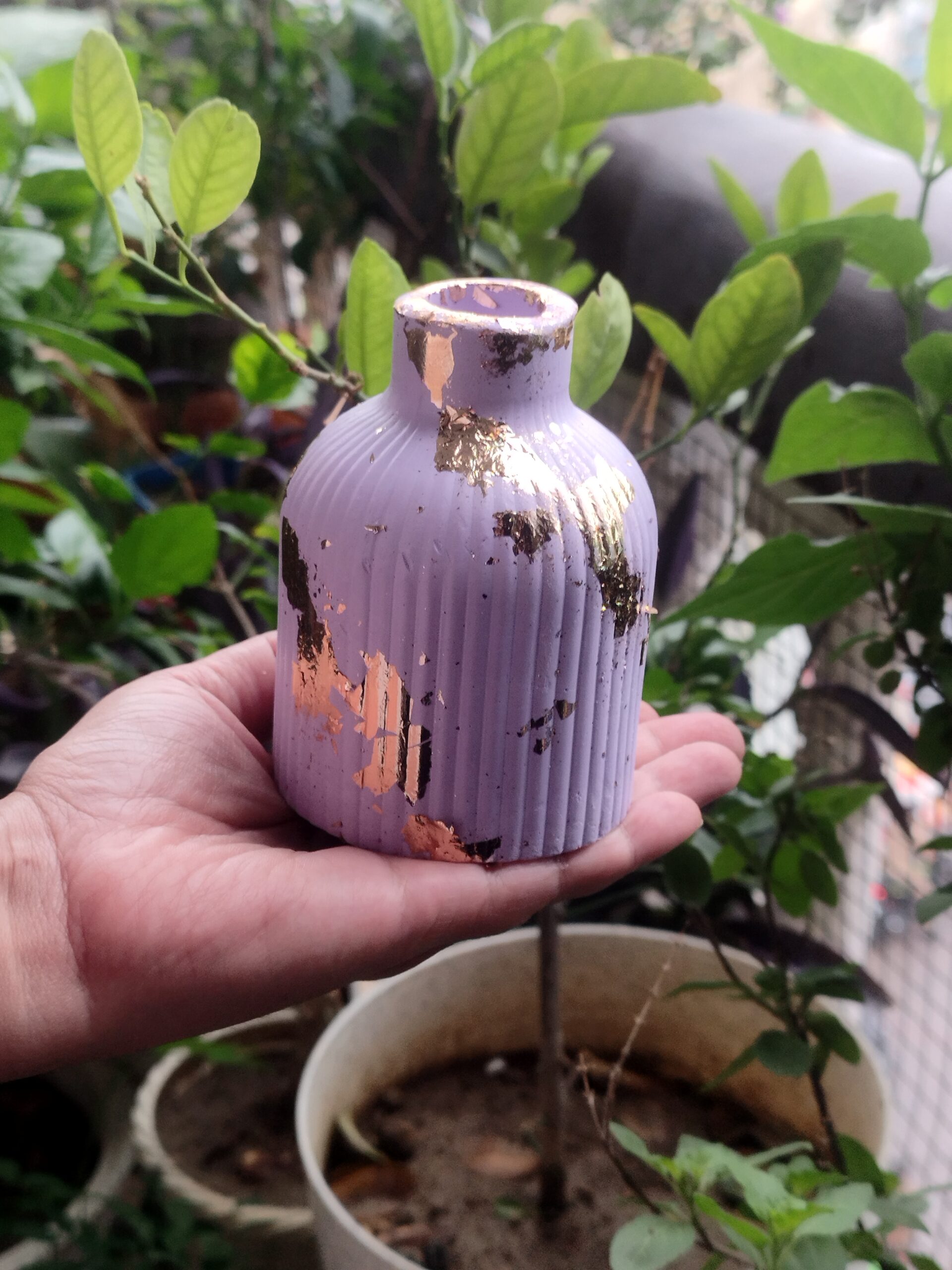 Lavender Luxe Concrete Bud Vase - Image 6