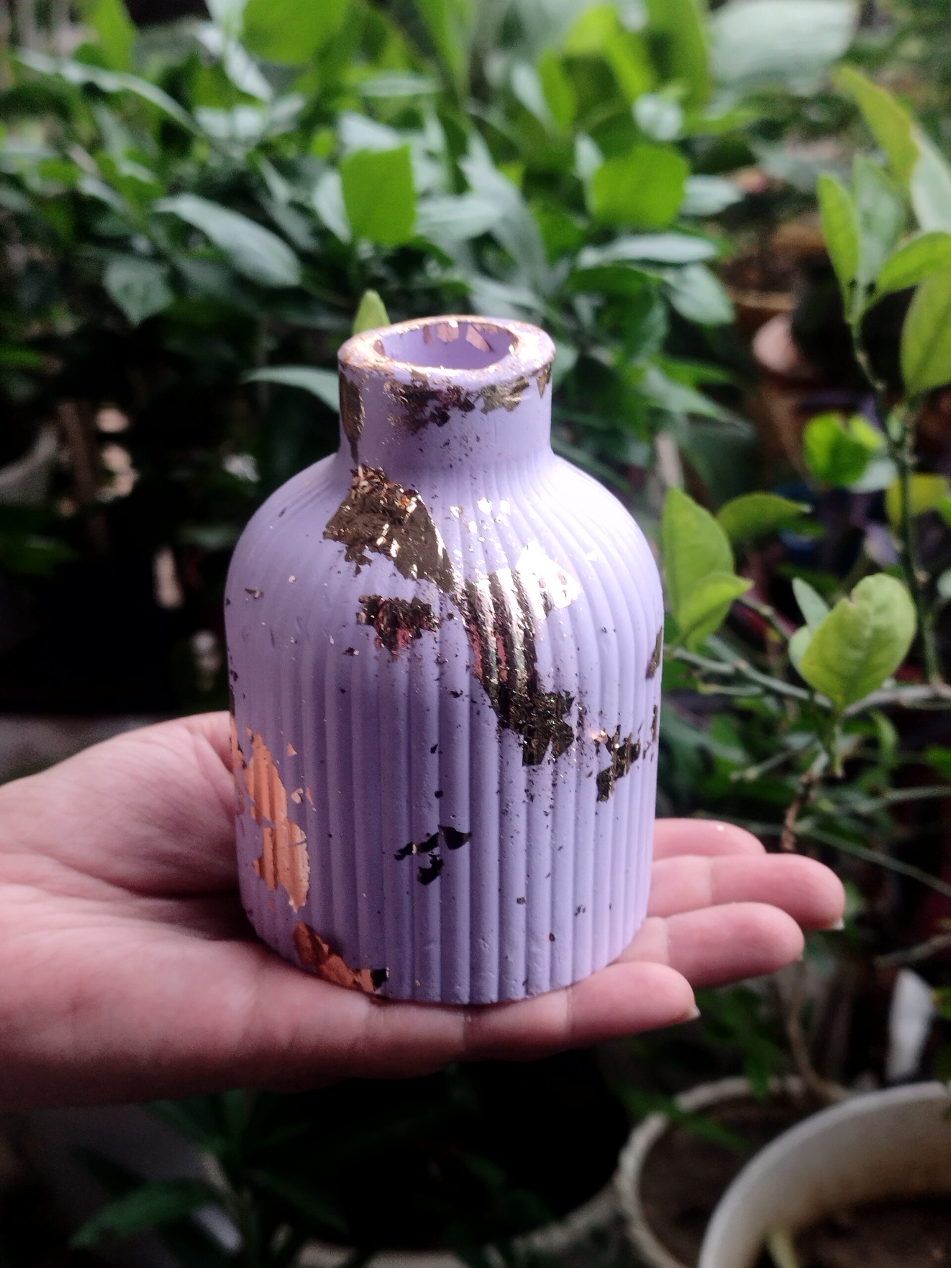 Lavender Luxe Concrete Bud Vase - Image 3
